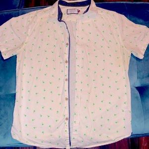 Palm Tree white Button-Down